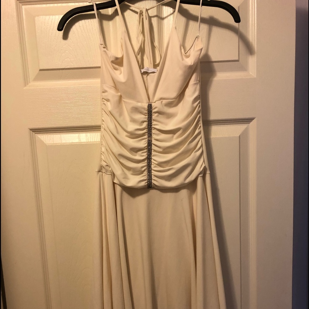 Sexy Cream Colored Halter Dress
